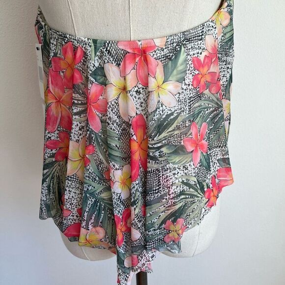 Coco Reef NWT Tropical Floral Mesh Halter Tankini Swim Top Size 38D - Picture 8 of 16